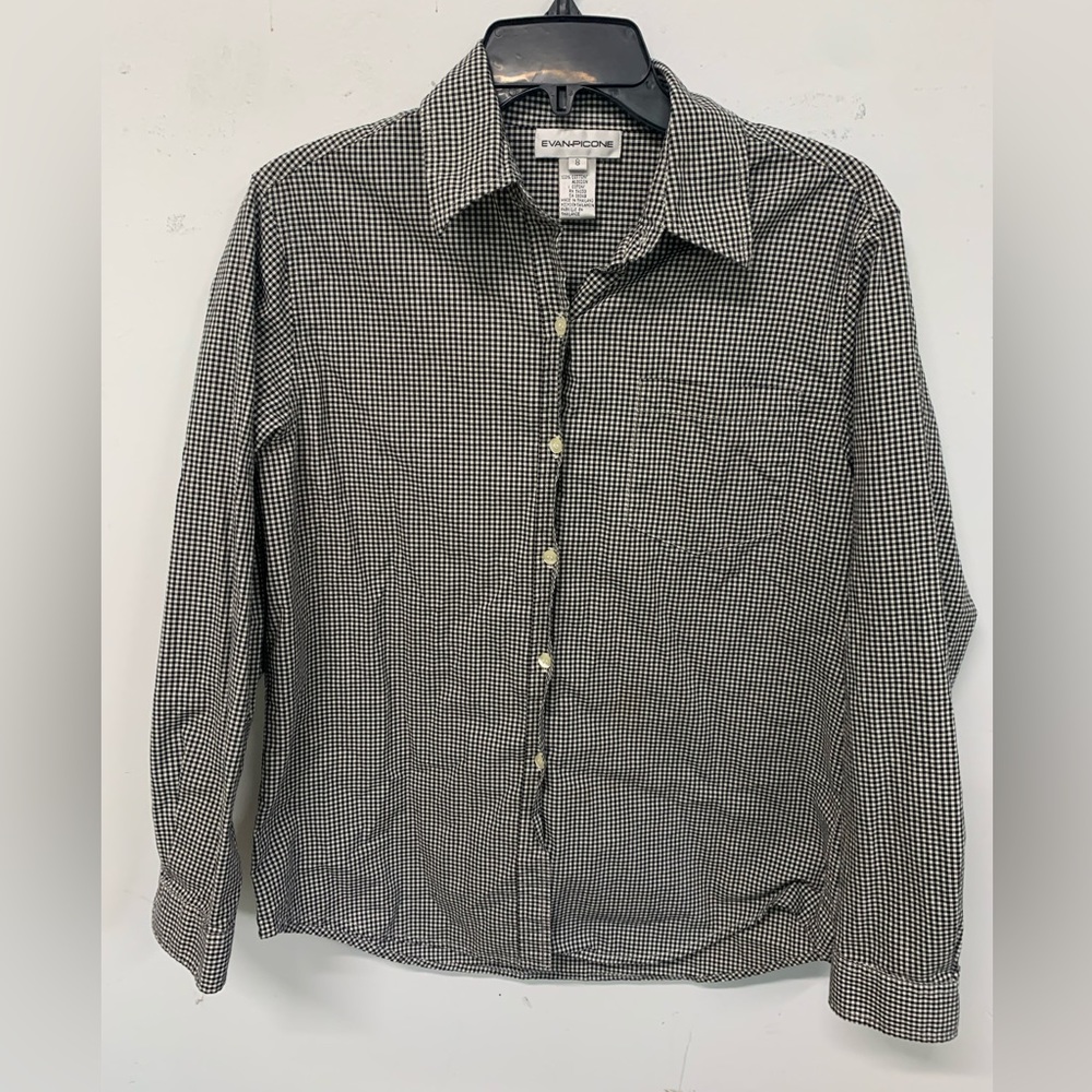 evan picone button down shirt women’s size 8